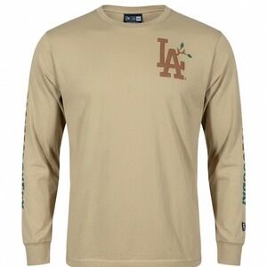 2023 New Era Los Angeles Dodgers Camp Long Sleeve T-Shirt Beige Men's Size XL